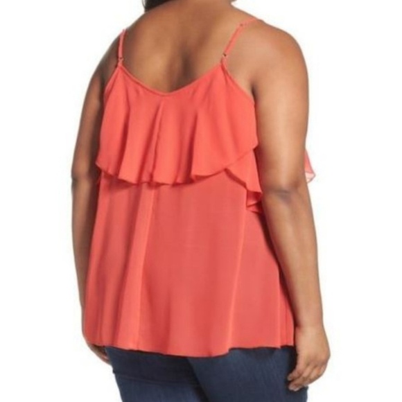 Sheer Ruffle Camisole Plus Size Top - Picture 2 of 8